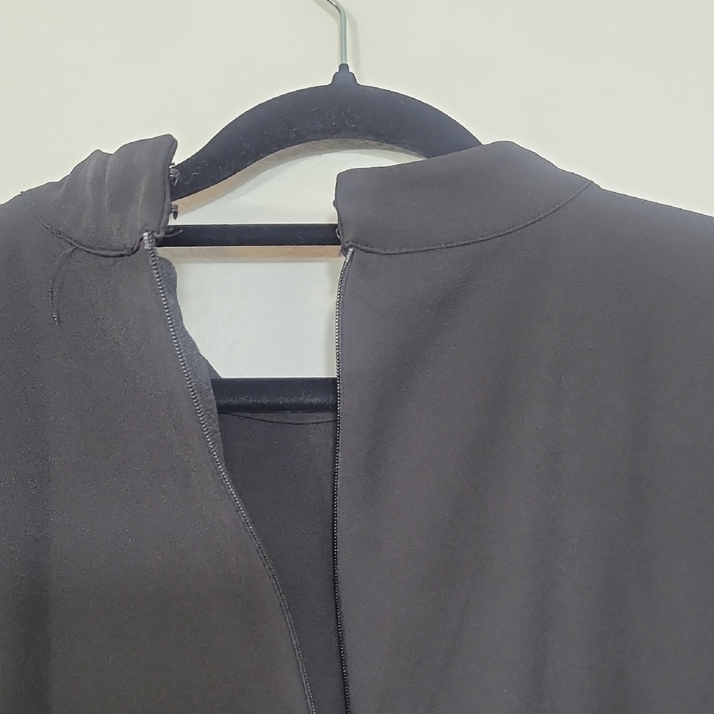 Eloquii Mock Neck Military Dress Size 20 Black Gold Buttons Sleeves Midi Classi - Picture 12 of 14